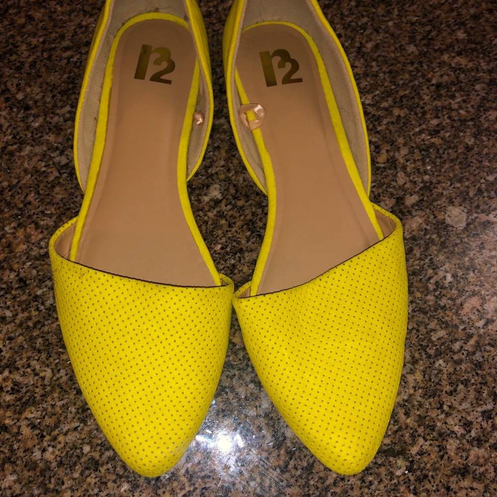 Brand new yellow slip on shoes
